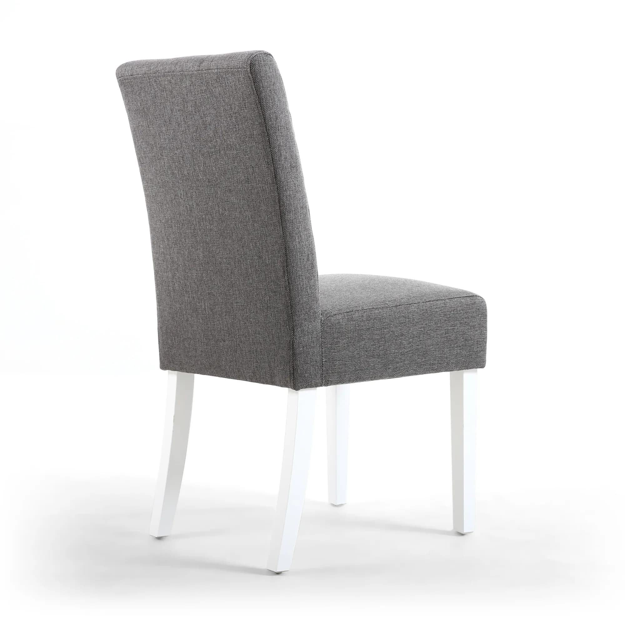 Moseley Linen Effect Steel Grey in White Legs