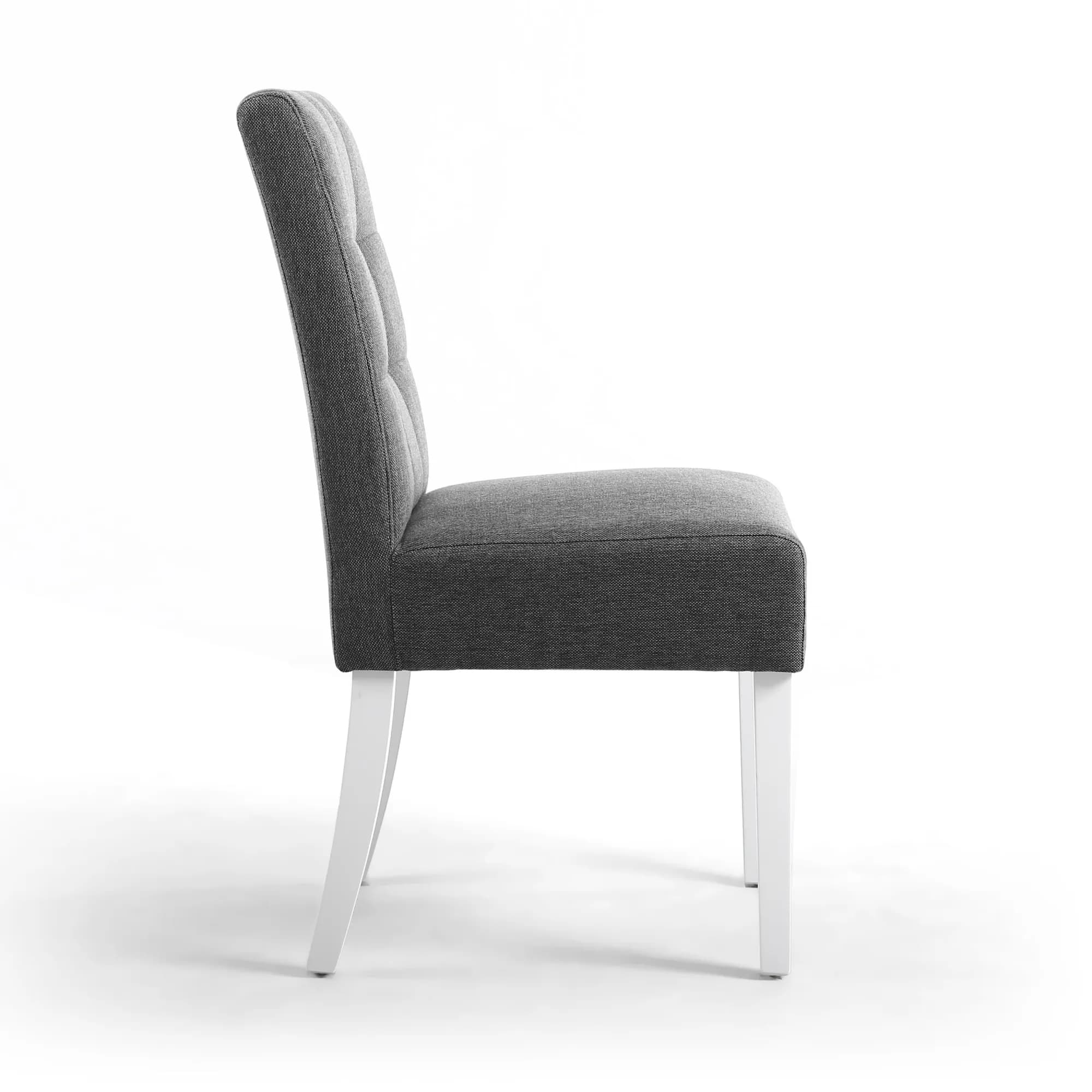 Moseley Linen Effect Steel Grey in White Legs