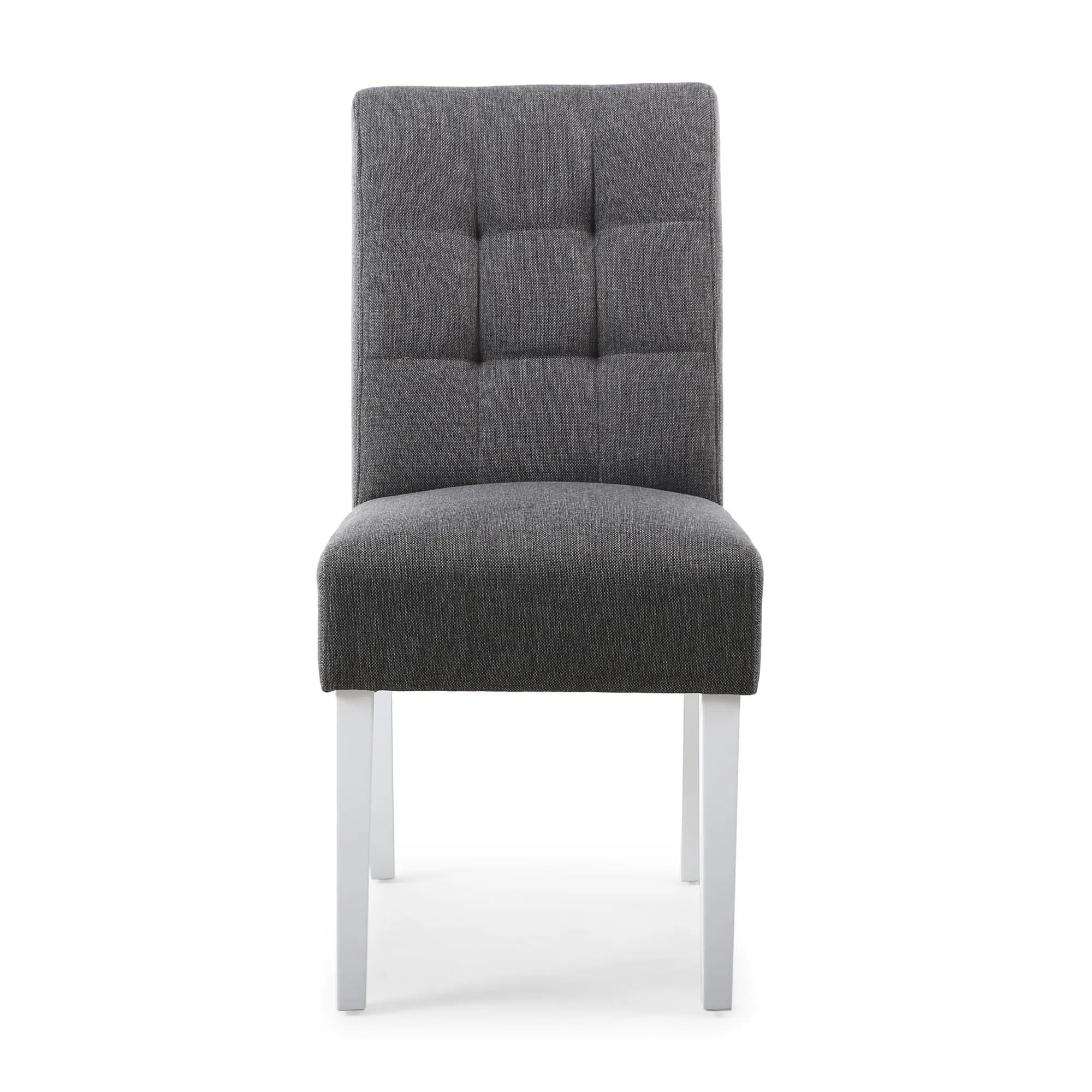 Moseley Linen Effect Steel Grey in White Legs