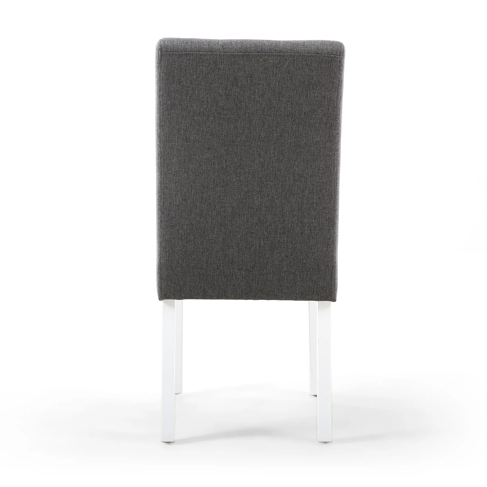 Moseley Linen Effect Steel Grey in White Legs