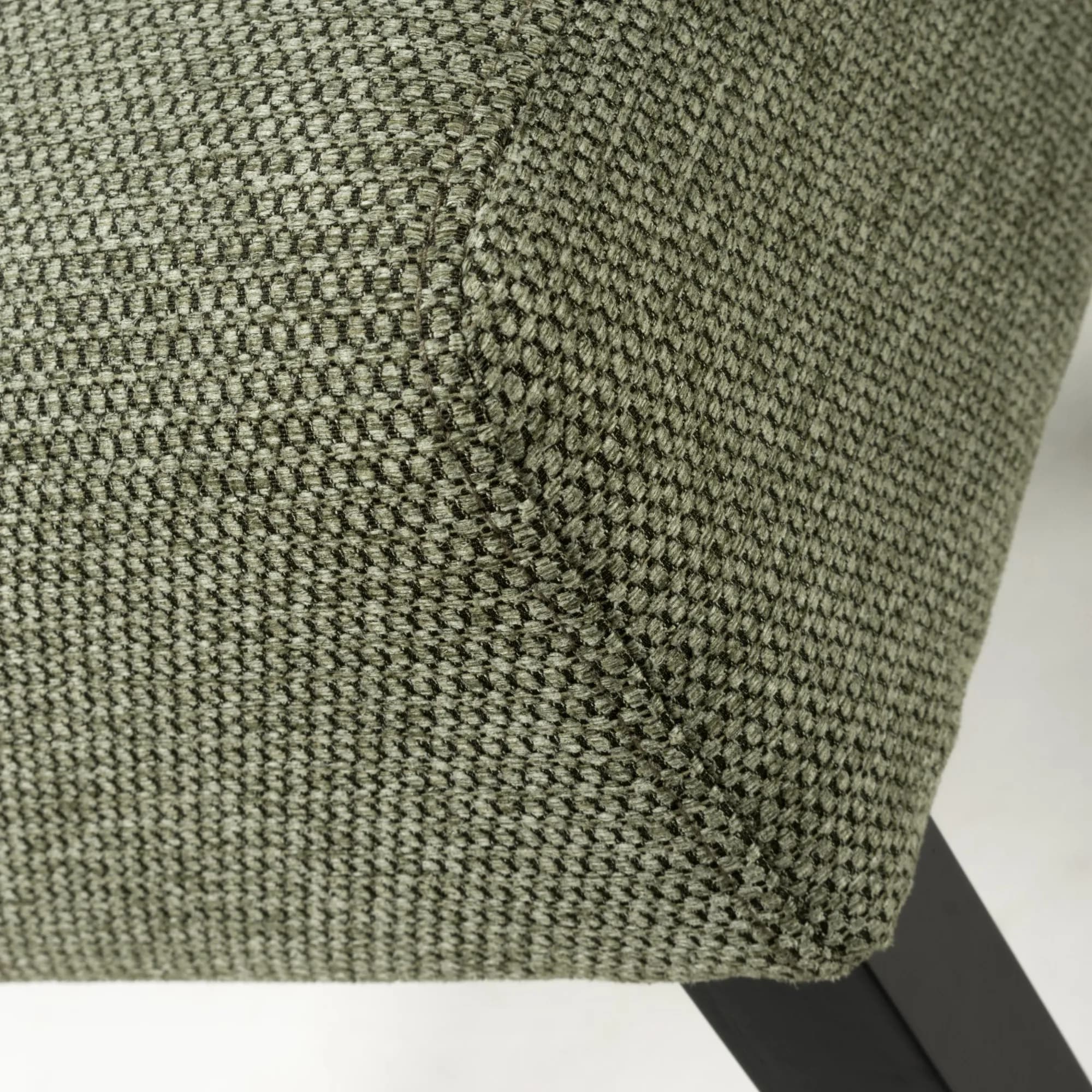 Moseley Weave Green Dining Chair in Black Legs