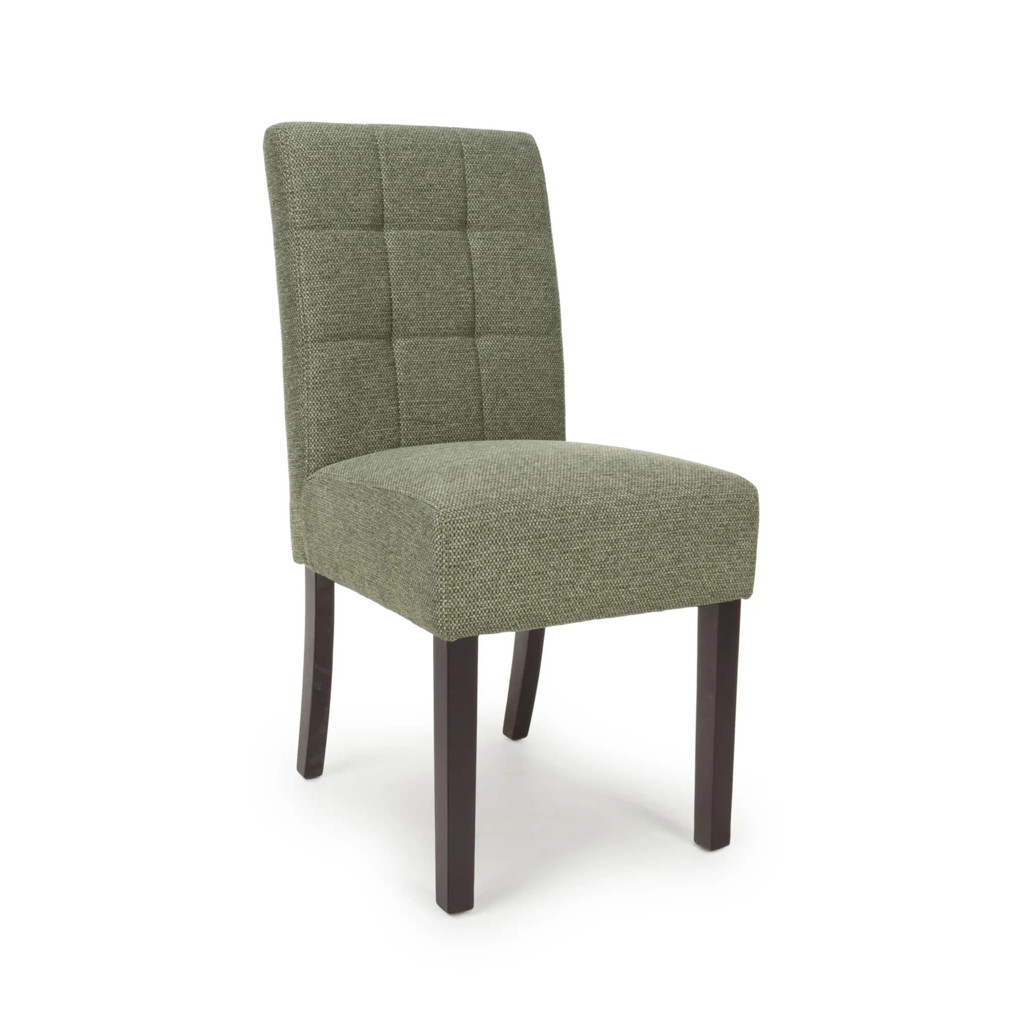 Moseley Weave Green Dining Chair in Walnut Legs