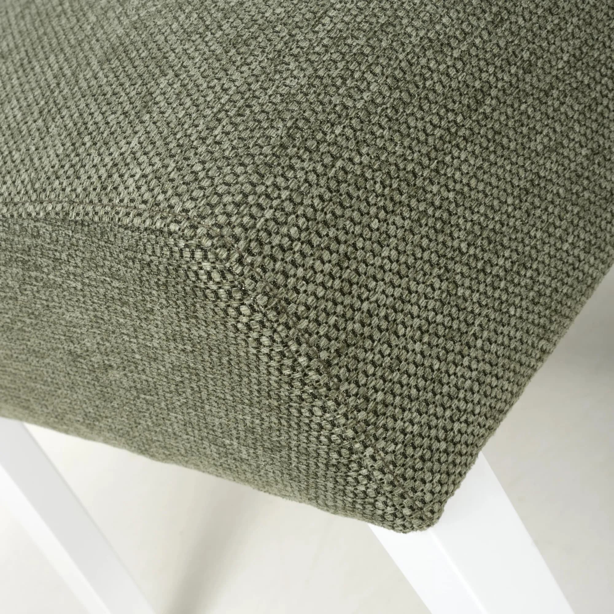 Moseley Weave Green Dining Chair in White Legs