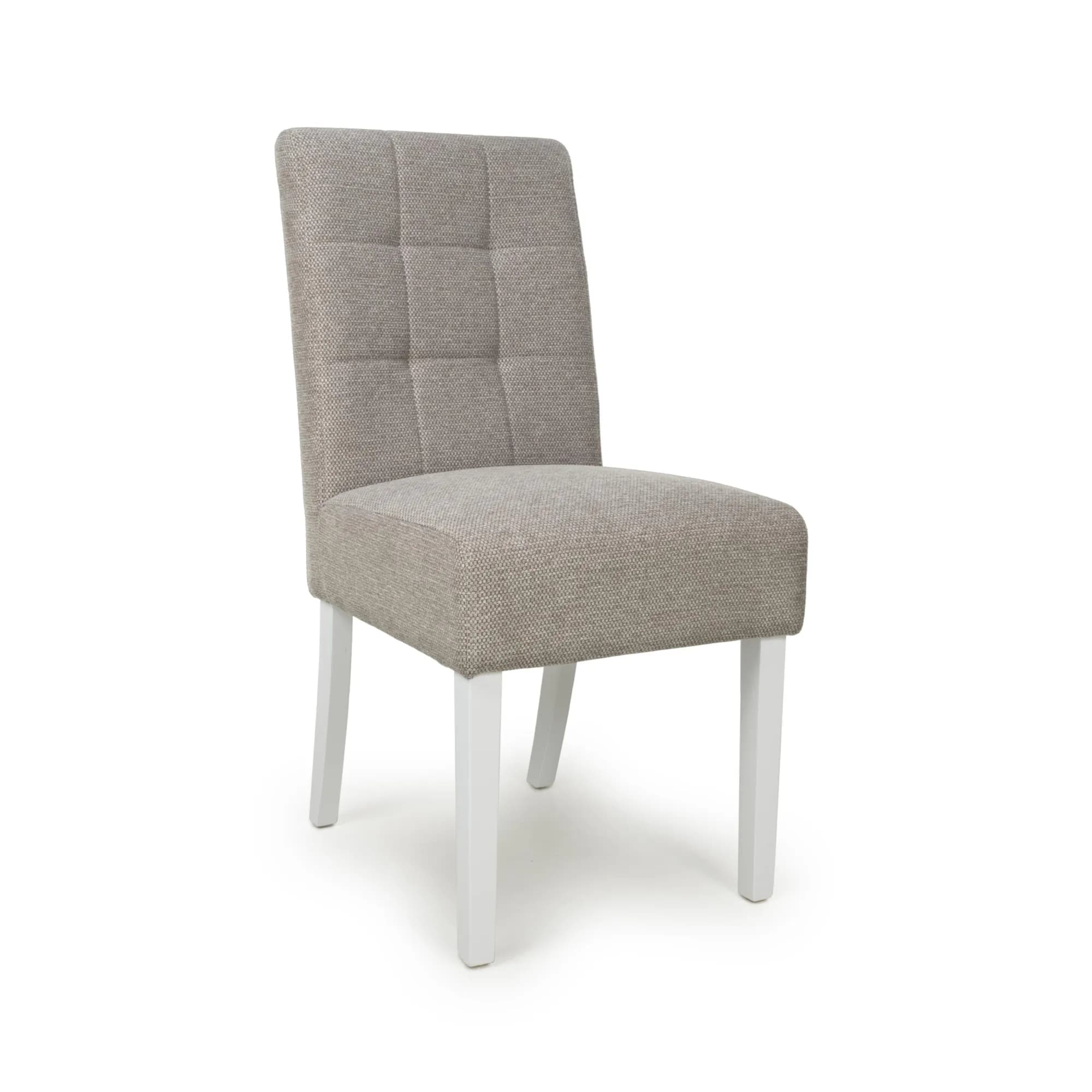 Moseley Weave Mocha Dining Chair in White Legs