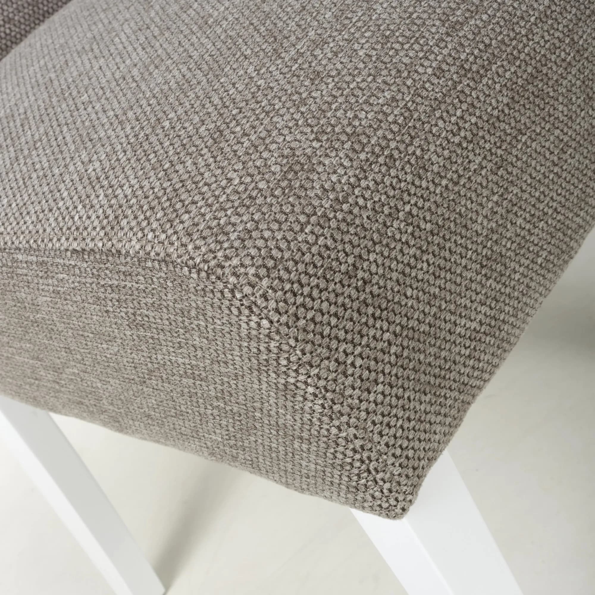 Moseley Weave Mocha Dining Chair in White Legs
