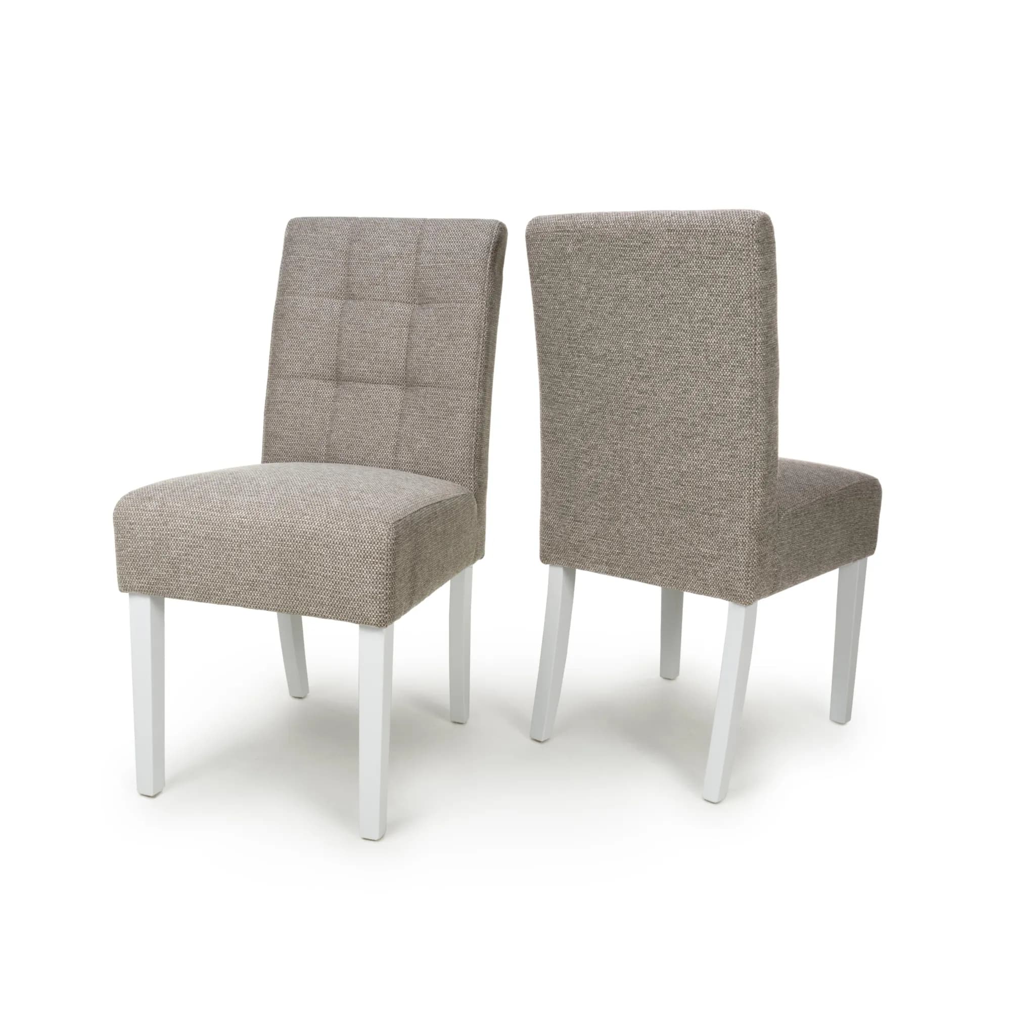 Moseley Weave Mocha Dining Chair in White Legs