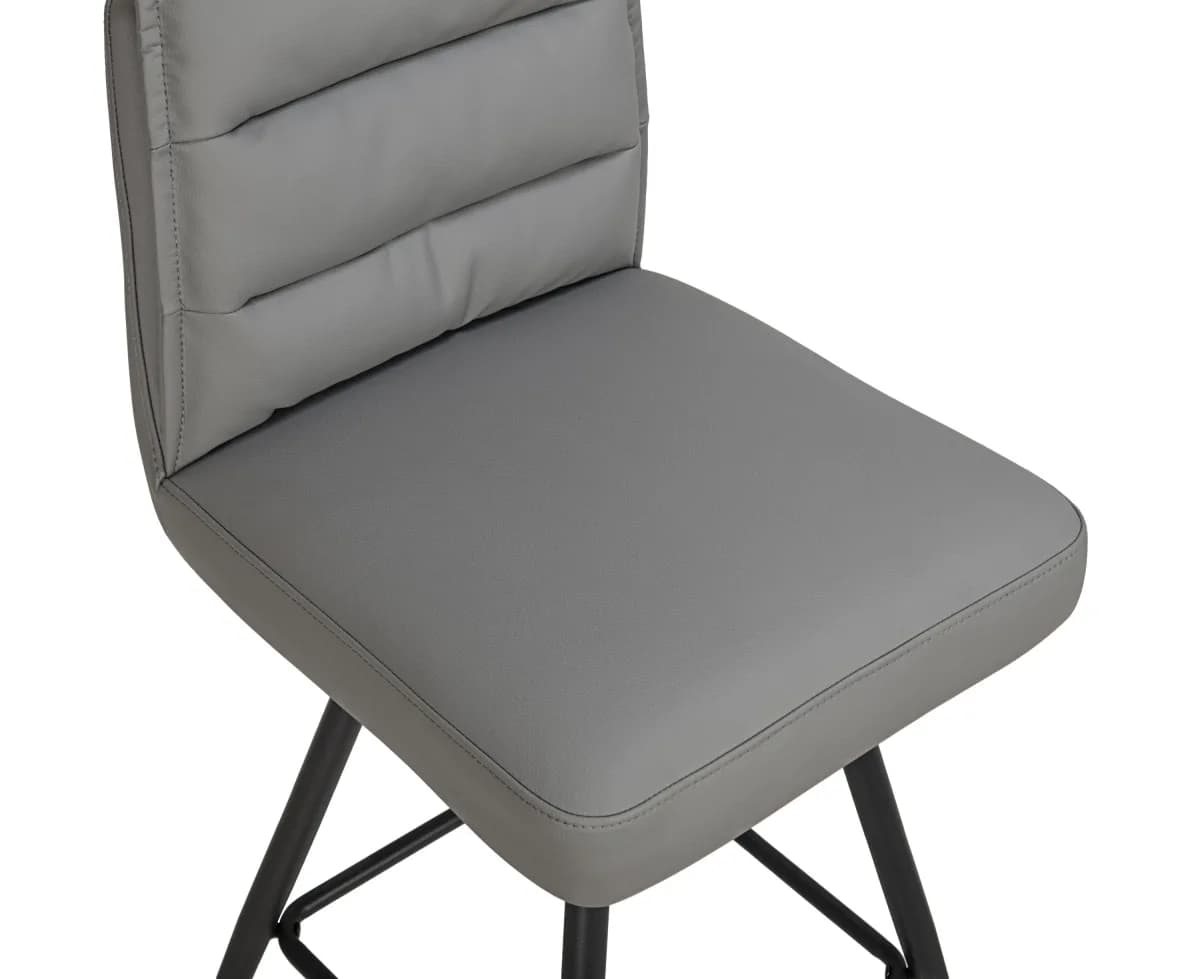 Stylus Leather Effect Dark Grey Bar Stool