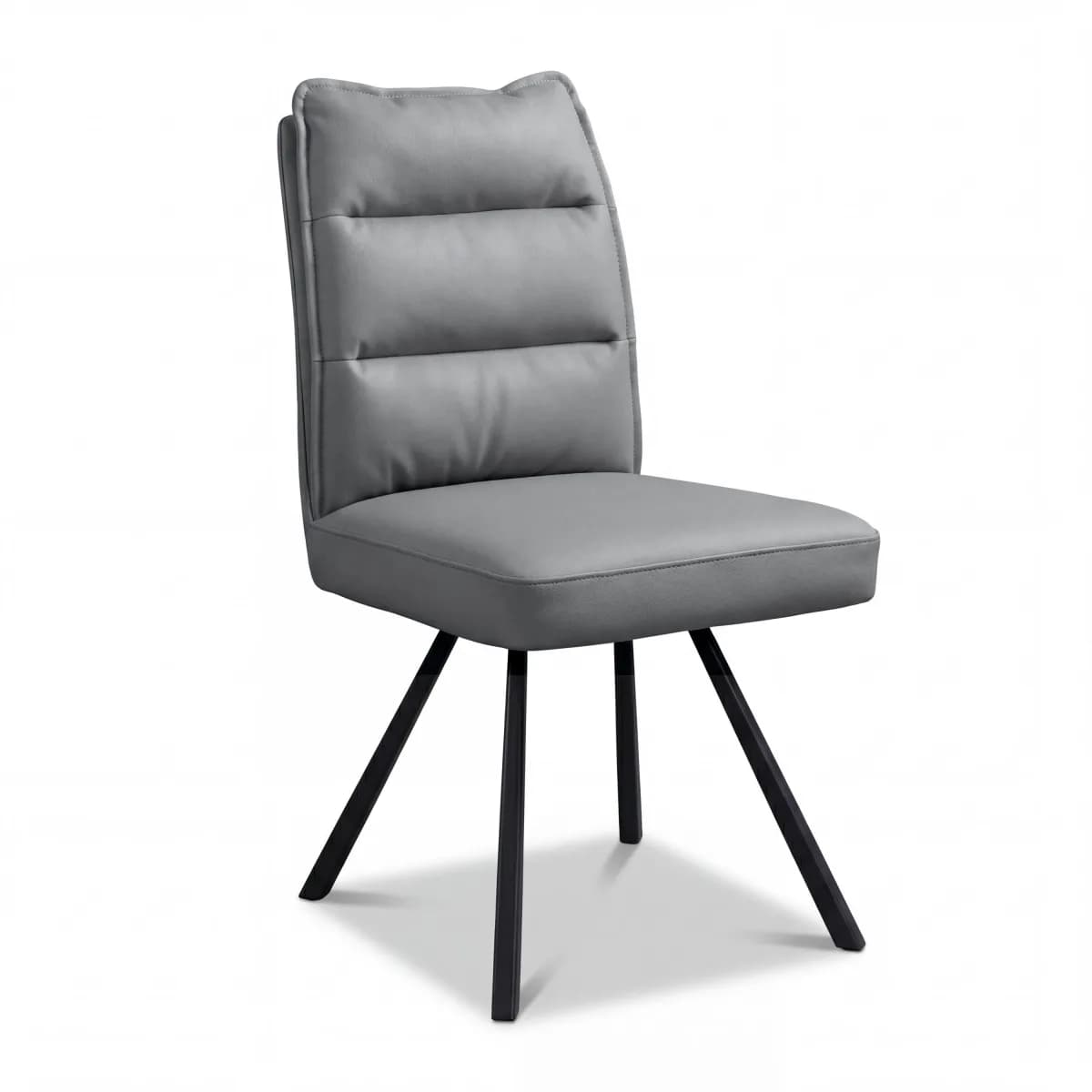 Stylus Leather Effect Dark Grey Dining Chair