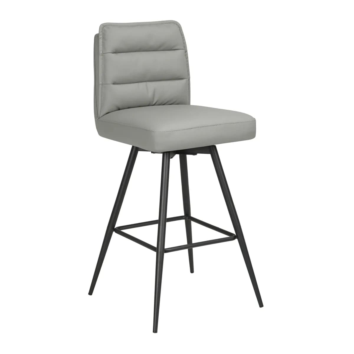 Stylus Leather Effect Light Grey Bar Stool