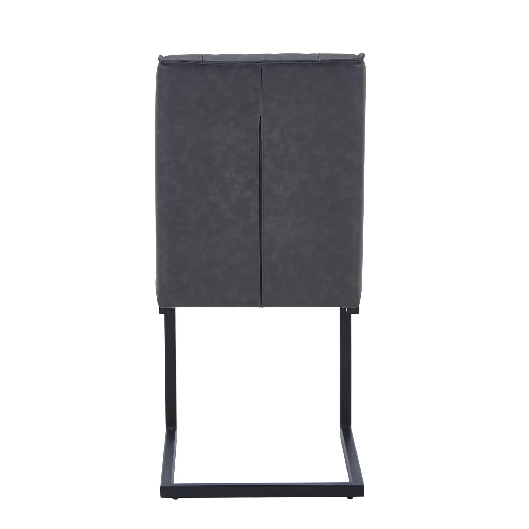 Warwick Leather Effect Grey Dining Chair