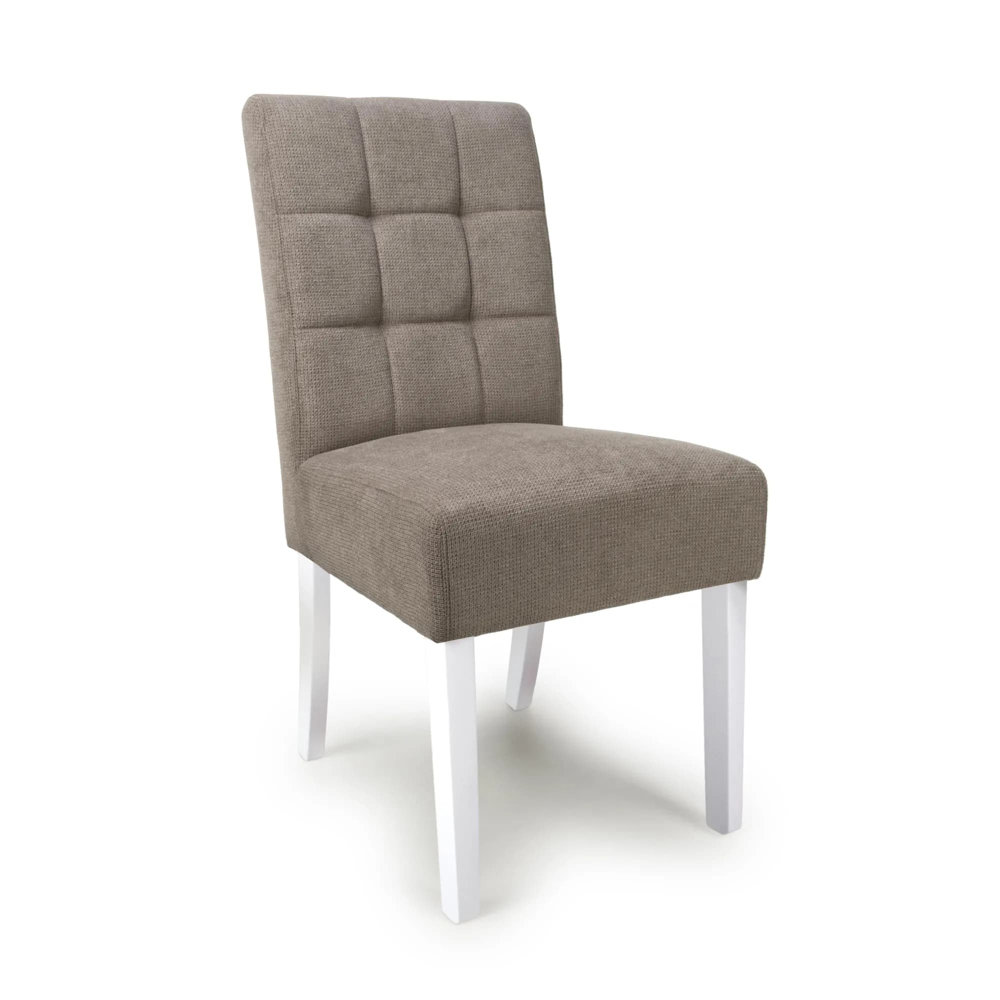 Moseley Flax Effect Light Brown Dining Chair in White Legs