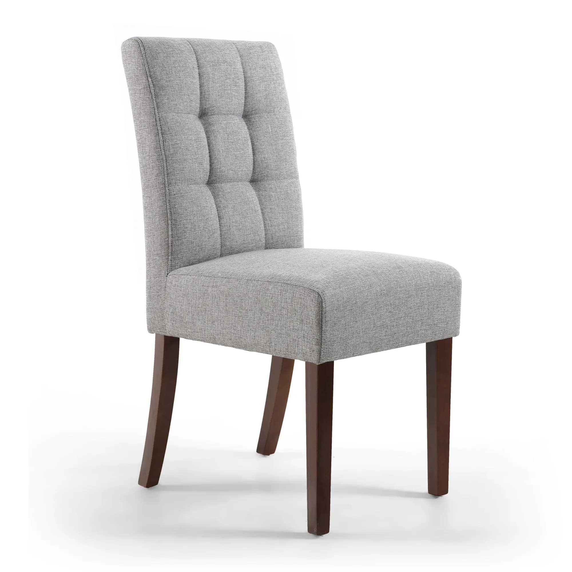 Moseley Linen Effect Silver Grey in Walnut Legs