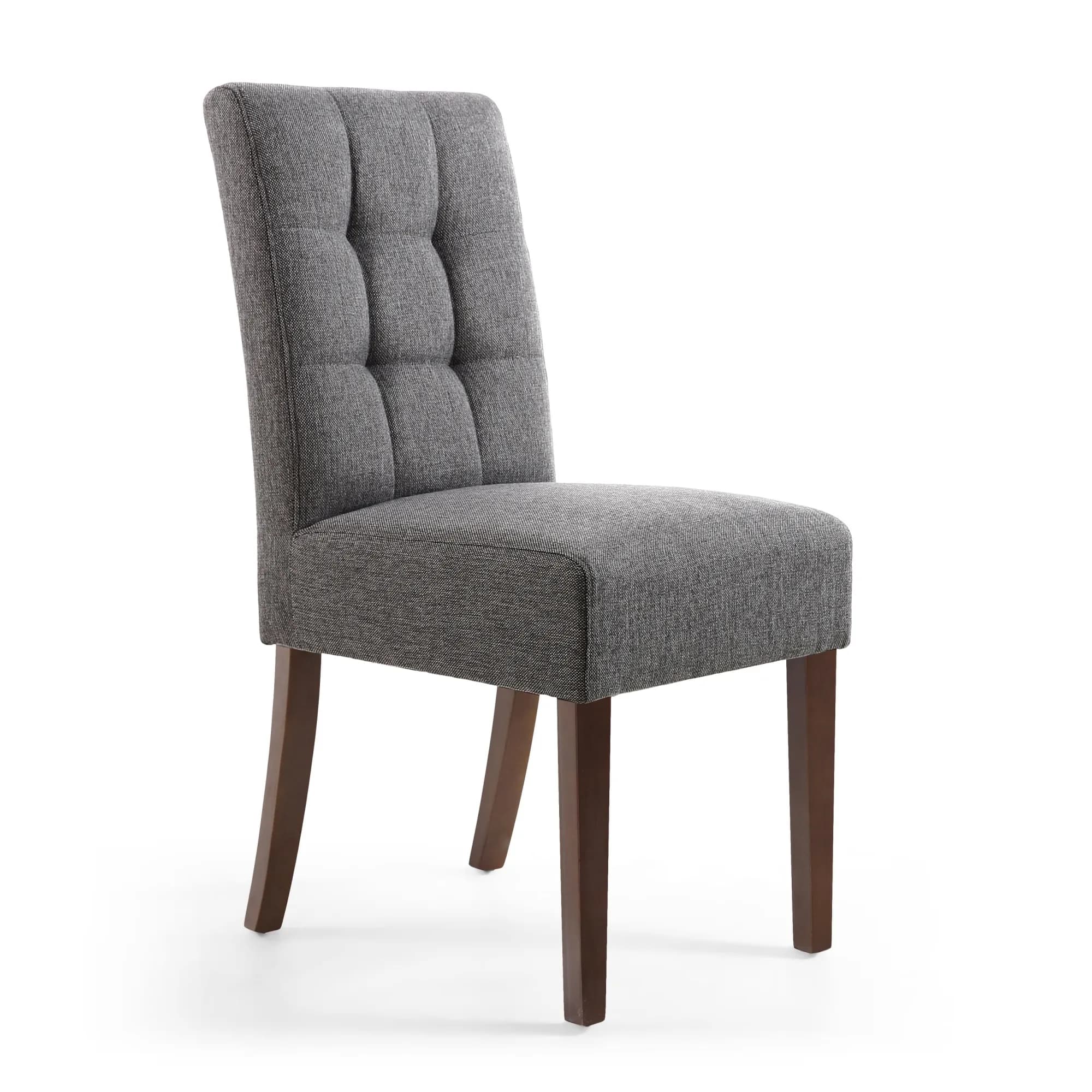 Moseley Linen Effect Steel Grey in Walnut Legs