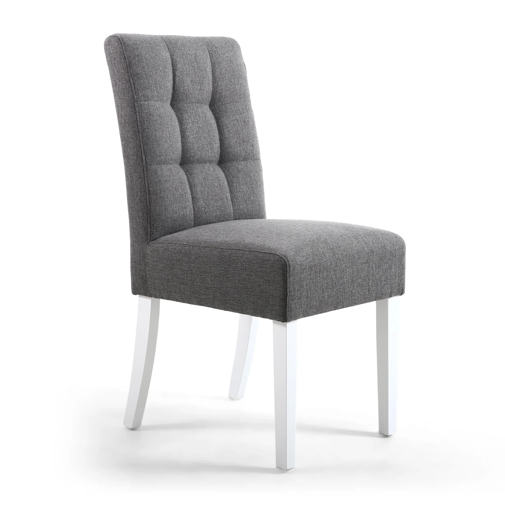Moseley Linen Effect Steel Grey in White Legs