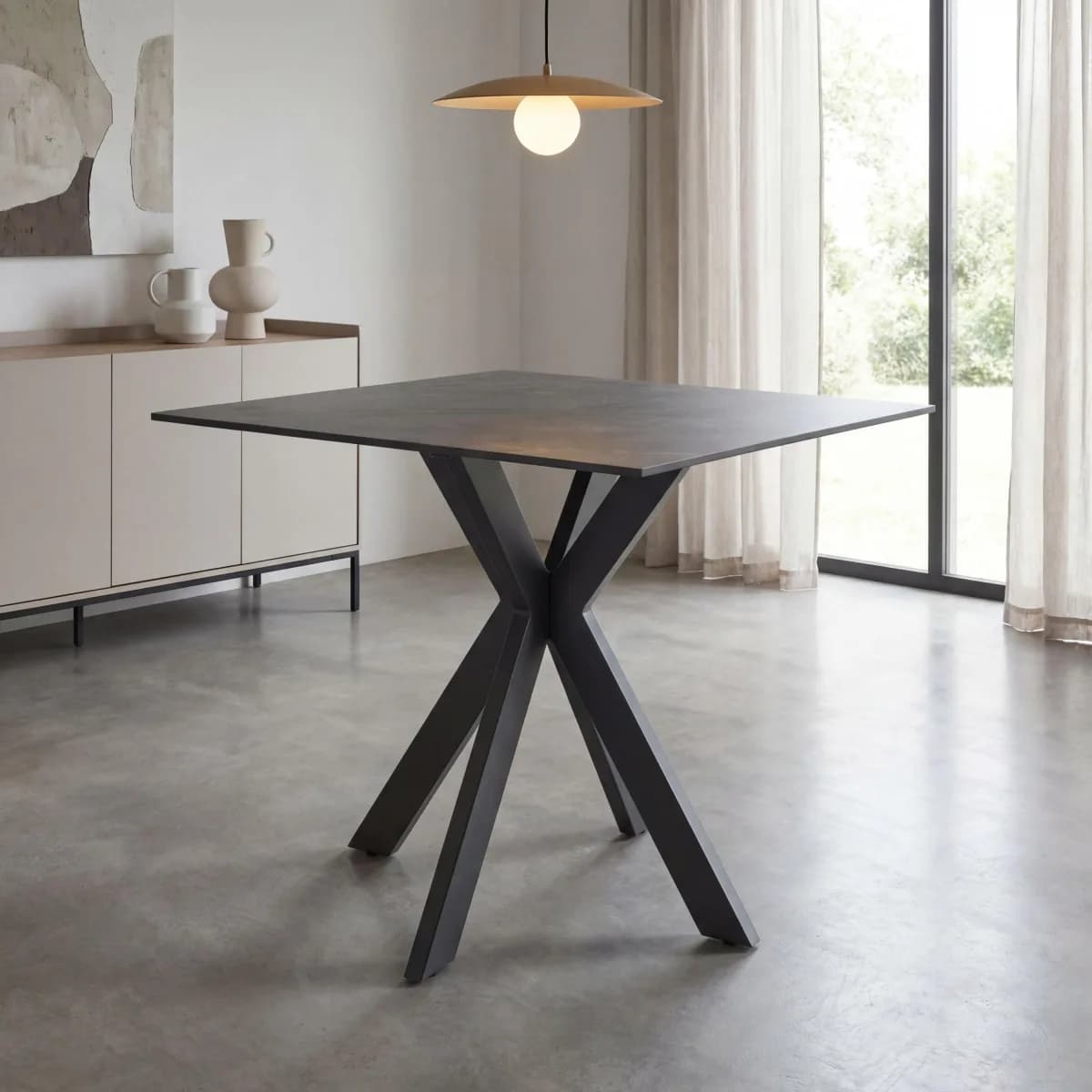 Tokyo Square 80cm Ceramic Grey Dining Table